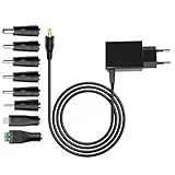 joonnair 6V 1A Netzteil Power Adapter, Universal-Netzadapter AC DC Adapter für Haushaltselektronik, Wechselrichter-Netzteil-Transformator mit 8 DC-Steckern, Universal AC DC Netztei l für 6V Elektronik