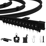 JIHXYER Flexible Vorhangschiene 3 M (9,8 ft), Gebogen, PVC, Metall, Kunststoff und Edelstahl, Schwarz, für Deckenmontage