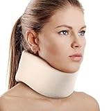 RESTCLOUD Nackenstütze aus weichem Schaumstoff, universelle Halskrause, verstellbare Nackenstütze zum Schlafen – lindert Nackenschmerzen (weiß, 7.7 cm tiefer Kragen, M)