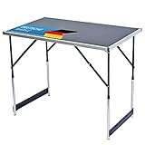 GOODS+GADGETS Klappbarer Multifunktionstisch Mehrzwecktisch Campingtisch Klapptisch Markttisch höhenverstellbarer Tapeziertisch Beistelltisch zum Campen im Garten für Festivalls Märkte und mehr