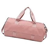 Reisetasche, großes Fassungsvermögen, Workout-Gepäcktasche, multifunktional, Oxford-Stoff, Übernachtungstasche mit Schultergurt, ideal für Camping, Wandern und Strand, Herren, 45 x 25 x 25 cm, rose,