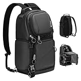 TARION Kameratasche Sling Kamerarucksack Klein: 2-in-1 Fotorucksack Kamera Sling Tasche 9L Fotografie mit Seitlicher Zugang Wasserdicht Regenhülle für DSLR SLR Spiegelreflex Reise TR-S(Kamerarucksack)
