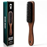 Bartbürste mit Wildschweinborsten – Sakkal | Hochwertiger Holzgriff | Bartpflege für Männer | Entwirrend, Glättend & Antistatisch | Perfekt für Bartstyling & Bartöl-Verteilung