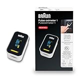 Braun Pulsoximeter 1 | Präzises Blutsauerstoffmessgerät | Einfach zu Hause zu verwenden | Für Patienten mit COPD, Lungenentzündung, Schlafapnoe | Ideal für Sportler | YK-81CEU