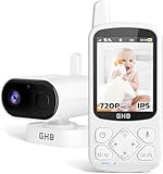 GHB Babyphone mit Kamera Baby Monitor 720P HD Zoom 2000mAh Akku 8 Schlafliedermit VOX Modus Nachtsicht