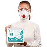 Health2b FFP3 Maske CE Zertifiziert aus Deutschland mit Ventil 10 Stück CE1463 Staubmasken Atemschutz Feinstaub Staubschutzmaske Atemschutzmaske Mundschutz für maximale Sicherheit