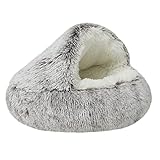 StibZeup Kuschelhöhle Für Katzen Welpenbett Haustierbett Flauschige Katze Beruhigungsbett Weiche Plüsch Donut Kuschel Iglu Höhle Nicht-schlupf-welpe-welpe Schlafkissen Schlafkissen