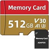 Speicherkarte 512 GB Externe Datenspeicher Mini Memory Card Ultra-HD-Videos TF-Karte Speicherkarten für Smartphone, Kamera und Tablet Große Kapazität Flash- Speicherkarten (Rot/Gold 512gb)