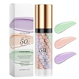 Baorder 3 in 1 Farbkorrektur Makeup Grundierung,Grundierung für das Gesicht vor dem Makeup,PF 50 PA Sonnenschutz Isolationscreme,Gesichtsserum Ölkontrolle Feuchtigkeitsspendende Hauttonkorrektur