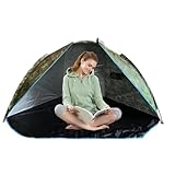 Strandzelt, Angelunterstand, Sonnenschutz Pop-Up-Zelt mit Tragetasche, schnell aufgebaute Überdachung für Rucksackreisen, Camping, Reisen, Garten, Picknick, Wandern, 220 x 120 x 120 cm, Camouflage