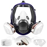 Aoglenic Vollgesichts Atemschutzmaske Wiederverwendbare mit Filter zum Schutz gegen Dämpfe & Partikel Gasmaske Funktion Maske Staubschutzmaske für Farben, Lacke, Schreinerarbeiten, Landwirtschaft