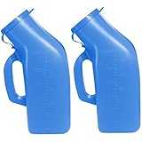 NiseWuds Männliche Urinalflaschenverschüttung von Urin Sammlung Behälter Kunststoff Pee-Halter für Erwachsene, Inkontinenz, ältere Menschen, Reise 1 PCS-1200 ml (blau) Haushaltsvorräte