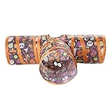 Katzentunnel – Tragbarer Katzen-Spiel-Tunnel | Halloween-Kätzchen-Spielzeug-Zelt-Verstecke | wiederverwendbares, faltbares lustiges Schlauchzelt Interaktives Haustierversteck für Welpen, Hasen