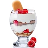 KONZEPT Eisschalen 280 ml, 6er Set Dessertgläser Glas, Eisbecher ideal für Sorbet, Dessert, Tiramisu, Pudding, Eis, Panna Cotta