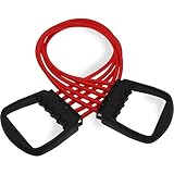Deuser Expander Original mit Griffen, Rot 15-75 kg, Seit über 50 Jahren gefertigt in Deutschland, Aus Naturlatex, Für Krafttraining, Fitness, Sport, Klimmzüge, Yoga