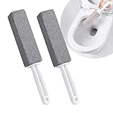 Hotype WC Toilette Bimsstein Reinigungsstein mit Griff 2 Stück, Bimsstein Toilettenreiniger, Bimssteine für die Fußpflege, WC Zubehör Bürste für Toilette/Küche/Bad/Grill/Pool/Haushalt Reinigung