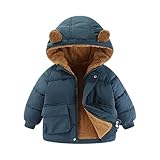 Generisch Kleinkind Kinder Säugling Baby Jungen Mädchen Winter Bär Ohren Mit Kapuze Mantel Jacke Dicke Warme Oberbekleidung Kleidung Outfits (Blue 12-18 Months)