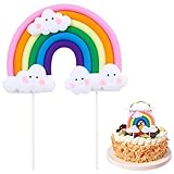 Regenbogen Deko Cake Topper Tortendeko Personalisierter Wolke Regenbogen Kuchendekoration Geburtstag Kuchendeko Regenbogen Kuchenaufsatz Bunte Topper Herz Wolke Geburtstag Kuchendeko