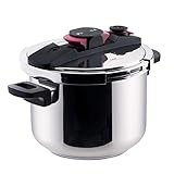 Taurus Great Moments Superrapid 6L - Superschneller Schnellkochtopf | 6L | verstellbares Ablassventil | Leichtes Öffnen | Energiesparend | 5 Sicherheitssysteme | PFOA-frei | Für alle Arten von Herde