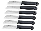 Schälmesser Set Gemüsemesser aus Solingen Kleines Küchenmesser Made in Germany Allzweckmesser mit Scharfem und Präzisem Schnitt aus Rostfreiem Edelstahl in Klein und Groß Schwarz (6, Lang)