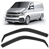GEARMONSTER Windabweiser kompatibel mit Volkswagen T5 2003-2015 & T6 ab 2016 Autofenster Regenschutz Regenabweiser Integrierte Deflektoren Integrierter Windabweiser, 2 Stück, Schwarz