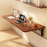 TWSOUL Wandklapptisch, 80 x 40 cm, Wandtisch Klappbar, Klapptisch Esstisch, für die Wand Bartisch, Klappbar zur Wandmontage, für Küche Wohnzimmer Kinderzimmer (Walnuss)