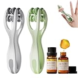 2 Stück Handmassagegerät,Finger Flow,Hand-Und Fingermassagegerät,Finger Arthrose Massage,Fingerroller-Massagegerät,Mit 2 Handmassageölen,Doppelte Wirkung Der Massagepflege,Entspannt die Finger