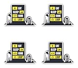 Aufkleber: 75 mm, 4 Stück - Eat Sleep Code Loop Entwickler Nerd Vinyl Sticker für Notebook