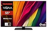 TELEFUNKEN Fernseher 55 Zoll Smart TV VIDAA XU55VP750M 4K Fernseher UHD, HDR TV mit Dolby Vision, Triple-Tuner und 6 Monate HD+ inkl., LED TV schwarz