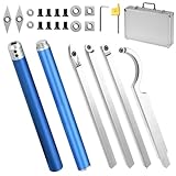 25-Teiliges Drechseleisen Set, Drehmeißel Set, Drechselzubehör, Drehbank Zubehör, Drechselmesser, Drechselwerkzeuge Hartmetall, Drechseln Zubehör mit Wendeschneidplatten für Drehmeißel