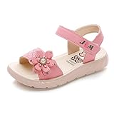 Minbei Kleinkind Baby Mädchen Sandalen Girls Sandals Sommerschuhe für Mädchen Sport Outdoor Peeptoe Mit Klettverschluss Dunkel Pink 28 EU