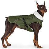 EMUST Hundemantel, Winddichte Hundebekleidung für kaltes Wetter, Reflektierende Wintermäntel für Hunde, Warme Welpenjacke für Kalten Winter, Grün, S