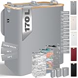 KESSER® Wäschekorb mit Deckel 2 Fächer faltbar 170 Liter Wäschebox Wäschetruhe Wäschekorb Wäschetonne | Wäschesammler mit 3X herausnehmbaren Wäschesäcke | Wäschesortierter inkl. Waschhinweisen Grau