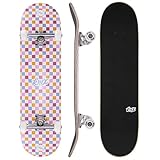 Arrow Board - 31 Zoll Profi Skateboard für Kinder, Anfänger, Jungen, Erwachsene, Mädchen. Kanadisches Ahornholz, Double Kick Concave-Deck | Profi Achsen | Cruising und Tricks(Rosa Pastell)