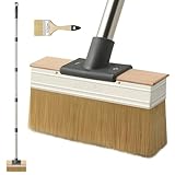 Mitclear Deckenbürste mit Langem Griff, 18cm Tapetenbürste mit Verlängerungsstangen, Kleisterbürste, Flächenstreicher, Malerbürste, Borstenpinsel, Lasurpinsel Holz Außen, Flächenpinsel