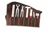 AMKA Hufbeschlag Garnitur im Lederetui 9 teilig Huf Werkzeug Set, Hufbeschlag Set für die Hufpflege Farriers Horse Hoof Set -Hoof Farrier Kit