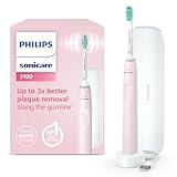 Philips Sonicare 3100 elektrische Zahnbürste, Schallzahnbürste, Andruckkontrolle und Timer, Reiseetui, Sugar Rose, Modell HX3673/11