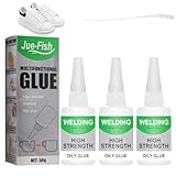 3 Pcs Sekundenkleber Mächtiger Universalkleber 50g Welding High Strength Oily Glue Welding Super Wasserdichter Superkleber Sekundenkleber Stark Multifungctional Glue für Kunststoff Metall Lederharz