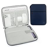 Dadanism 13 Zoll Tablet Tasche Hülle mit Polsterung für iPad Pro 13' M4 2024, iPad Air 13' M3 M2, iPad Pro 12,9' M2 6./5./4./3. Gen, Galaxy Tab S10+ Plus/S9 FE+/S9+ Plus 12,4',Tab P12 12,7', Indigo