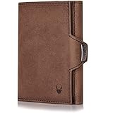 DONBOLSO Slim Wallet NextGen Leder I Kleine Geldbörse mit Münzfach I Geldbeutel mit RFID Schutz I Kartenetui bis 11 Karten I Mini Portemonnaie für Herren und Damen Klein I Braun Vintage