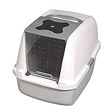 Catit 50702 Katzentoilette mit Abdeckung, 43 x 57 x 50cm, weiߟ/grau