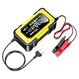 Yaztauho Batterieladegerät | 12V 7A Autobatterieladegerät | Farb LCD Display Luftkompressor Ladegerät für Auto Motorrad Boot Garage Outdoor