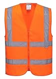 Portwest Warnschutzweste mit Reißverschluss, Größe: M, Farbe: Orange, C375ORRM