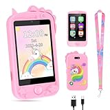 Mingfuxin Kinder Handy, Pretend Smartphone für Kinder Mädchen Jungen, 28 Zoll Touchscreen Telefon Uhr Kinder mit Dual-Kamera Musik Schrittzähler Wecker Kinderhandy für 3-12 Jahre Geschenke