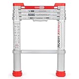 Teleskopleiter 1,5 m für Zuhause, Aluminium ausziehbar klappbar Wohnmobil Dachbodenleiter 150 kg Kapazität