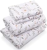 Utopia Bedding Queen-Bettwäsche-Set, weiche Mikrofaser, 4-teiliges Bettlaken mit 38,1 cm tiefer Tasche, Pflegeleichte, gebürstete Mikrofaser, Vintage-Blumenmuster