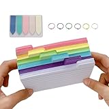 Zuasdvnk Farbige Karteikarten, 300 Stück, schwere Lernkarten zum Lernen, tragbare Lernkartei für Erwachsene, Studenten, College, Aufzeichnung, Klassenzimmer, Lehrer, Prüfung, Vorbereitung und Studium