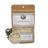 Mastiha Räucherharztränen – reines Mastika-Baumharz für Räuchergefäße, natürliches Harz aus Chios für Aromatherapie, Meditation, Entspannung und spirituelle Reinigung, Premium-Raumduft (50 g)