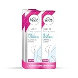 Veet Haarentfernungscreme für empfindliche Haut, 200 ml, für Beine, Arme, Achseln und Bikinizone, Maxi Format (600 ml), Feuchtigkeitsspendend, für Personen mit empfindlicher Haut, Unisex