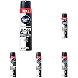 NIVEA MEN Black & White Invisible Deo Spray XXL, Anti-Transpirant mit Anti-Flecken-Formel, mit 72h Anti-Transpirant-Schutz und NIVEA MEN Pflegekomplex (250 ml) (Packung mit 5)